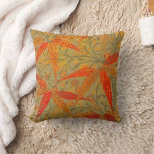 Morris & Co. Bambus-Muster Godwin Orange und Salbe Kissen