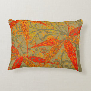 Morris & Co. Bambus-Muster Godwin Orange und Salbe Zierkissen