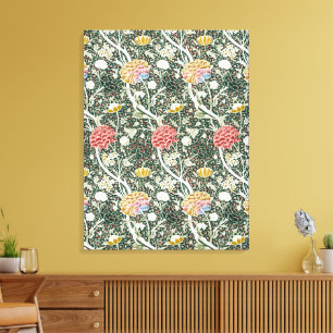 Morris Cray Vintag Blossom Blumendesign Green Leinwanddruck