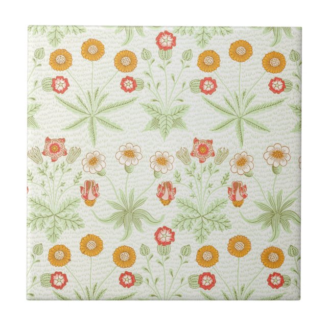 Morris Daisy, klassisches Viktorianisches Blumenmu Fliese (Vorderseite)
