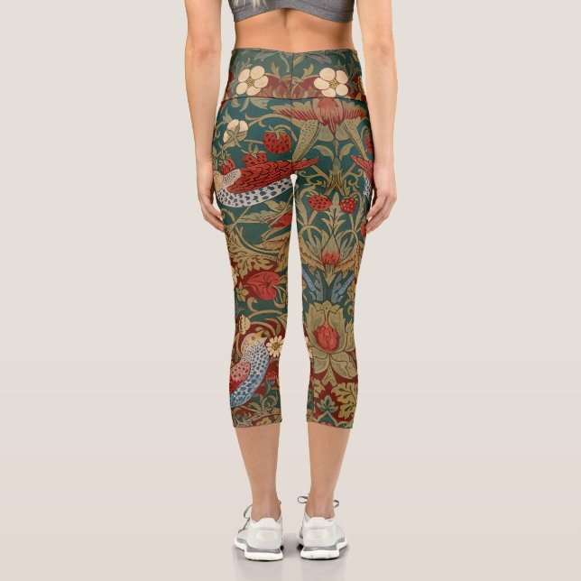 Morris - Erdbeerdieb #2 Blumenmuster Capri Leggings (Rückseite)