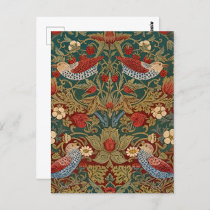 Morris - Erdbeerdieb #2 Blumenmuster Postkarte