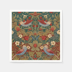 Morris - Erdbeerdieb #2 Blumenmuster Serviette