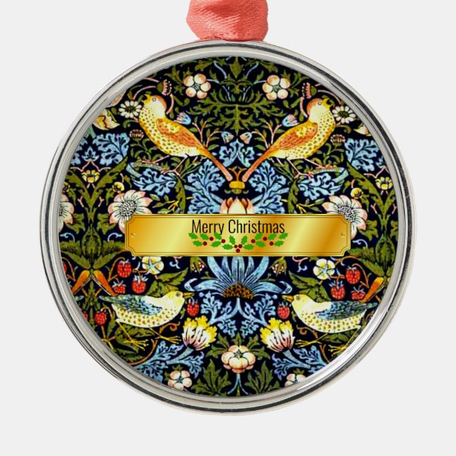 Morris - Erdbeerdieb, Frohe Weihnachten, Ornament Aus Metall (Vorne)