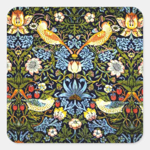 Morris - Erdbeerdieb Quadratischer Aufkleber