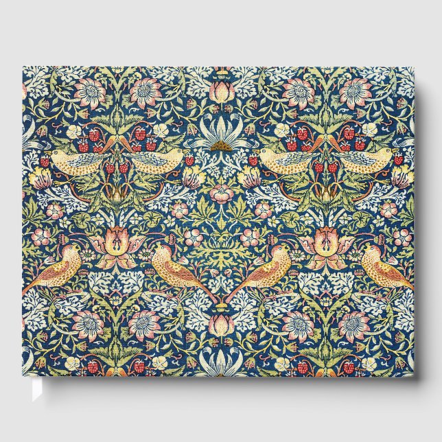 Morris - Erdbeeren-Dieb-Muster für Vögel und Blume Gästebuch (Vorderseite)