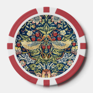 Morris - Erdbeeren-Dieb-Muster für Vögel und Blume Pokerchips