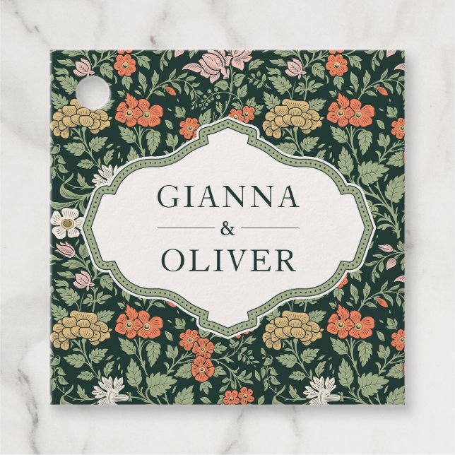 Morris Floral Garden Wedding Geschenkanhänger (Vorderseite)