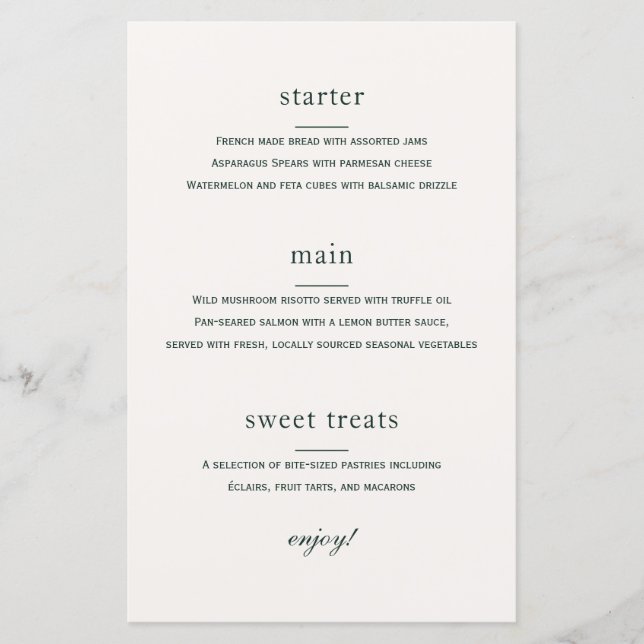 Morris Floral Garden Wedding Menu Card (Vorderseite)