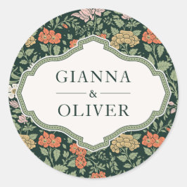 Morris Floral Garden Wedding Runder Aufkleber