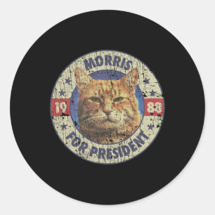 Morris für Präsident Vintage 1988 Katzenliebhaber Runder Aufkleber