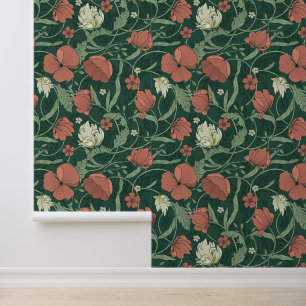 Morris Garden Green & Red Tapete