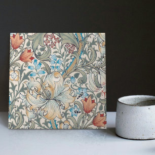 Morris Golden Lily Art Nouveau Blumenmuster Fliese