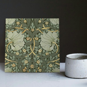 Morris Grün Gold Pimpernel Vintage Muster Fliese