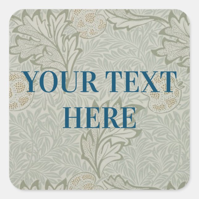 Morris-Hintergrund Quadratischer Aufkleber (Vorderseite)