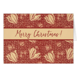 Morris Inspiriert Lily Blume Botanical Red Textile