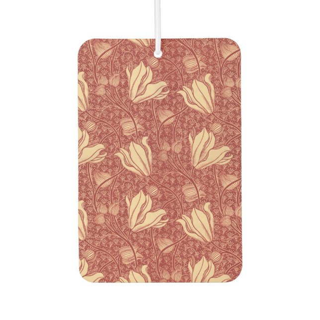 Morris Inspiriert Lily Blume Botanical Red Textile Autolufterfrischer (Vorderseite)