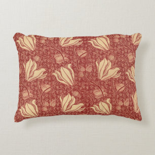 Morris Inspiriert Lily Blume Botanical Red Textile Dekokissen