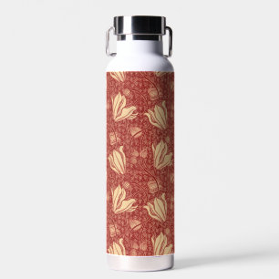 Morris Inspiriert Lily Blume Botanical Red Textile Trinkflasche