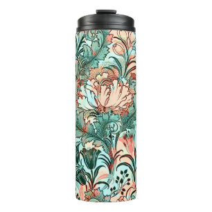 Morris Inspiriert Tulips, Peonies, Acanthus Green Thermosbecher