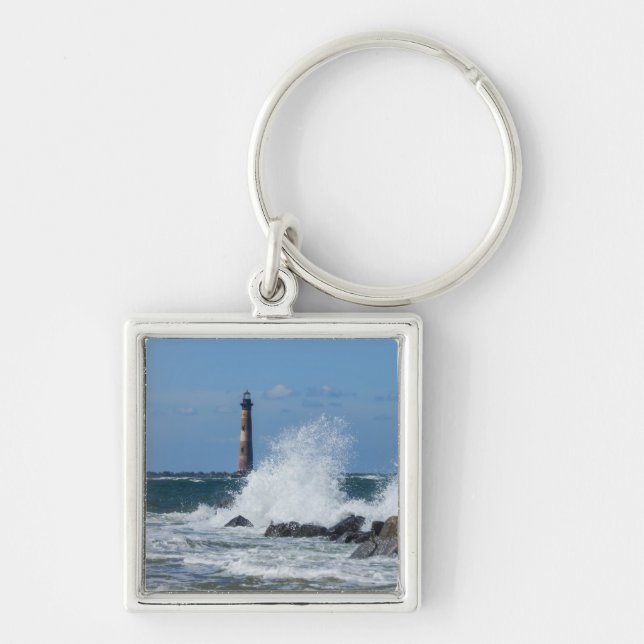 Morris Island Lighthouse Splash Schlüsselanhänger (Vorne)