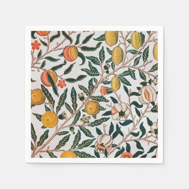 Morris Light Background Antikes Pomegrana Muster Serviette (Vorderseite)