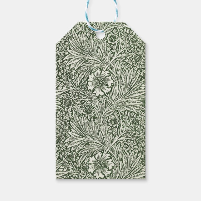 Morris Marigold Vintag 1875 Grüne Blume Geschenkanhänger (Vorderseite)