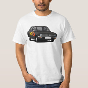Morris Marina Super - schwarz mit Flammen T - Shir T-Shirt