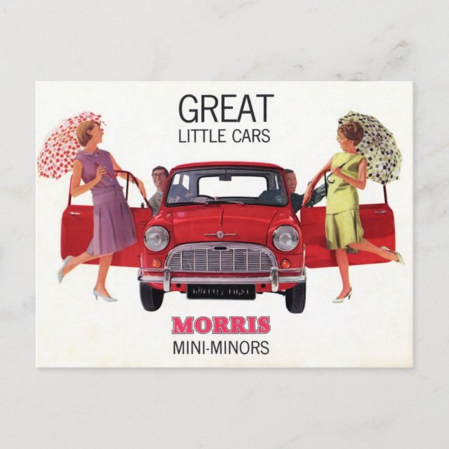 Morris Mini Minor 1963 Postkarte (Vorderseite)