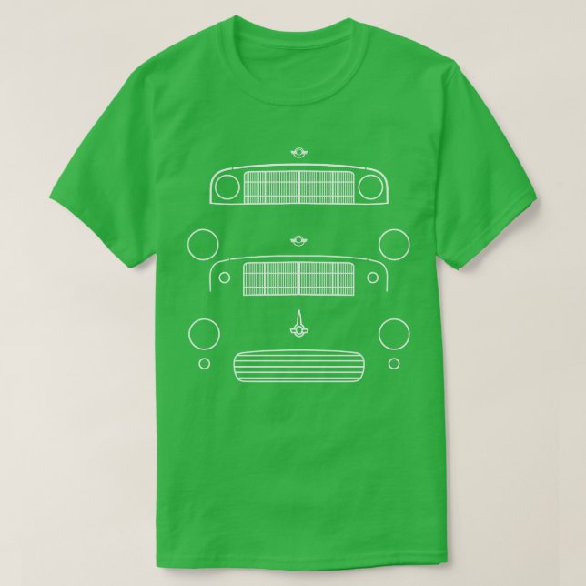 Morris Minor Evolution Classic Cars 19481971 T-Shirt (Design vorne)