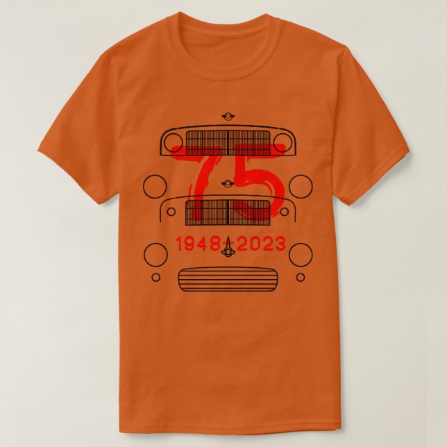 Morris Minor Oldtimer Evolution 75. Jubiläum T-Shirt (Design vorne)