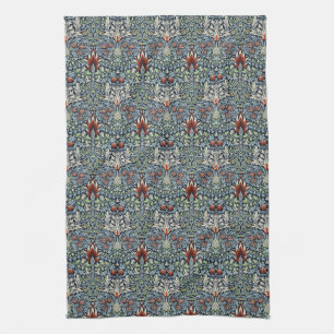 Morris Navy Blau Schlangenkopf-Blumenmuster-Tapete Geschirrtuch
