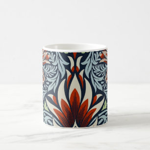 Morris Navy Blau Schlangenkopf-Blumenmuster-Tapete Kaffeetasse