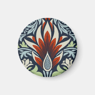 Morris Navy Blau Schlangenkopf-Blumenmuster-Tapete Magnet