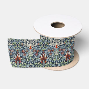 Morris Navy Blau Schlangenkopf-Blumenmuster-Tapete Satinband