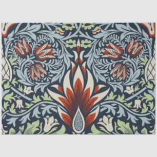 Morris Navy Blau Schlangenkopf-Blumenmuster-Tapete Seidenpapier