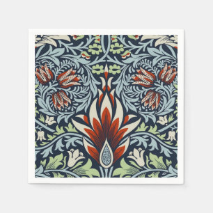 Morris Navy Blau Schlangenkopf-Blumenmuster-Tapete Serviette