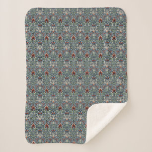 Morris Navy Blau Schlangenkopf-Blumenmuster-Tapete Sherpadecke