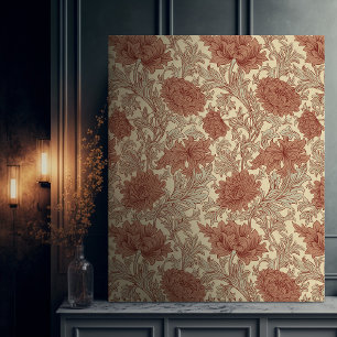 Morris Orange Chrysanthemum Viktorianisches Muster Leinwanddruck