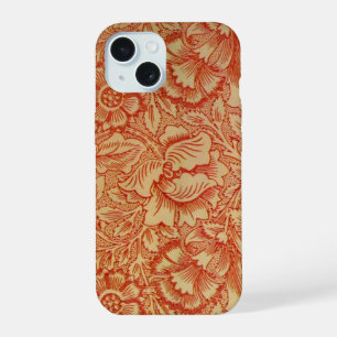 Morris - Pink und Mohn. Blumiges Muster iPhone 15 Hülle