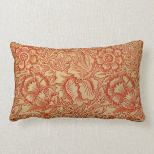 Morris - Pink und Mohn. Blumiges Muster Lendenkissen