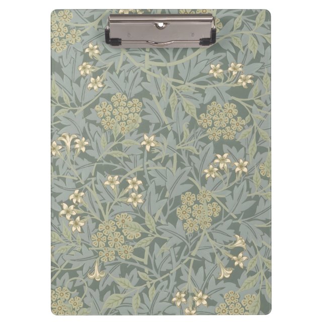 Morris Rebe und Jasmingarten-Blumen-Klassiker Klemmbrett (Vorderseite)