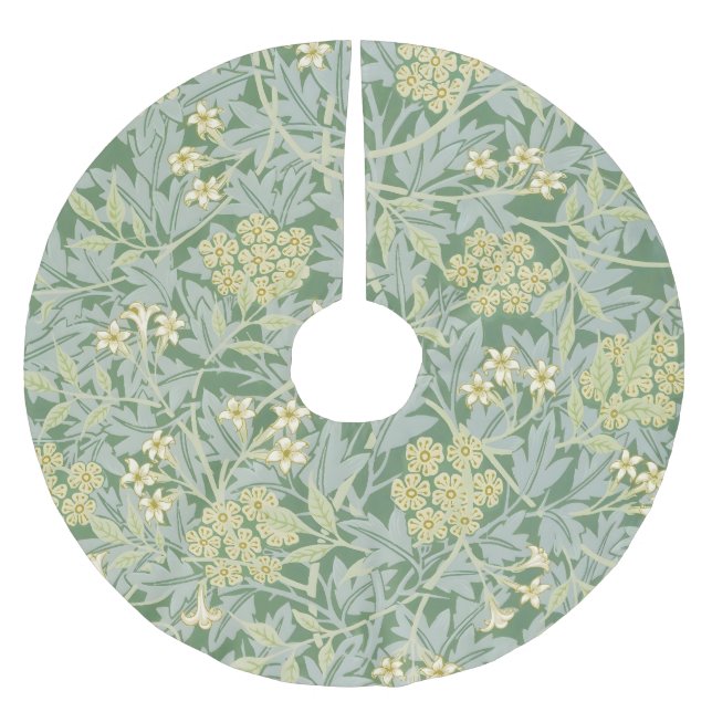 Morris Rebe und Jasmingarten-Blumen-Klassiker Polyester Weihnachtsbaumdecke (Vorderseite)