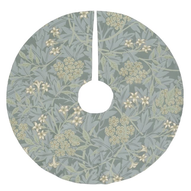Morris Rebe und Jasmingarten-Blumen-Klassiker Polyester Weihnachtsbaumdecke (Vorderseite)