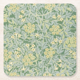 Morris Rebe und Jasmingarten-Blumen-Klassiker Rechteckiger Pappuntersetzer