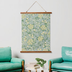 Morris Rebe und Jasmingarten-Blumen-Klassiker Wandteppich Mit Holzrahmen
