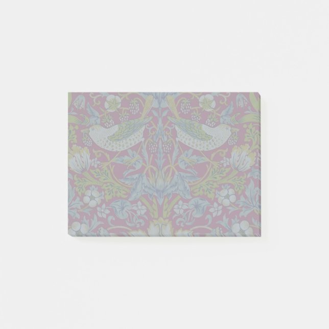 Morris Red Background Strawberry Diief Pattern Post-it Klebezettel (Vorderseite)