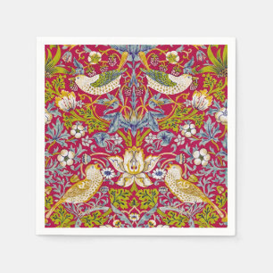 Morris Red Background Strawberry Diief Pattern Serviette