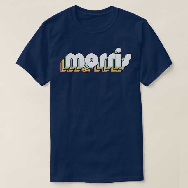 Morris Retro Rainbow Typografie verblasster Stil T-Shirt (Design vorne)