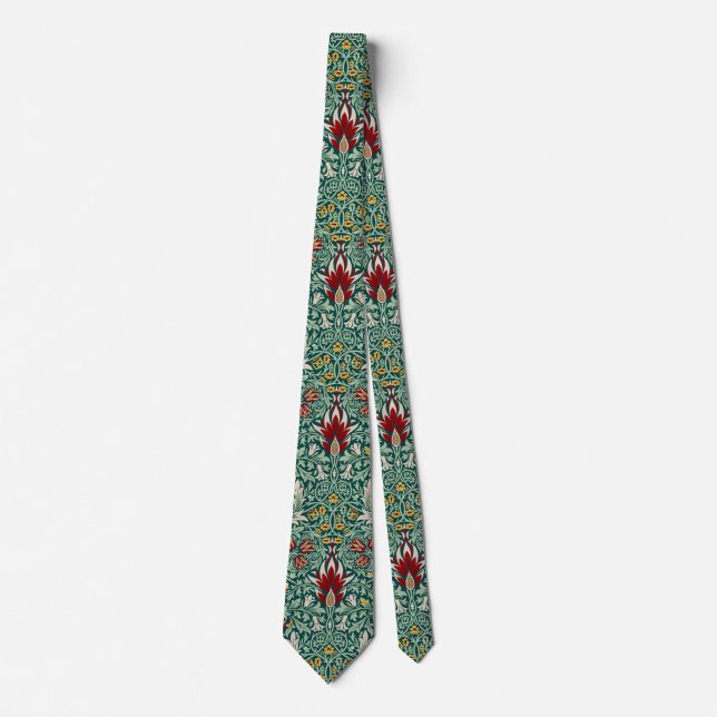 Morris Snakeshead Floral Classic Botanical Green Krawatte (Vorderseite)
